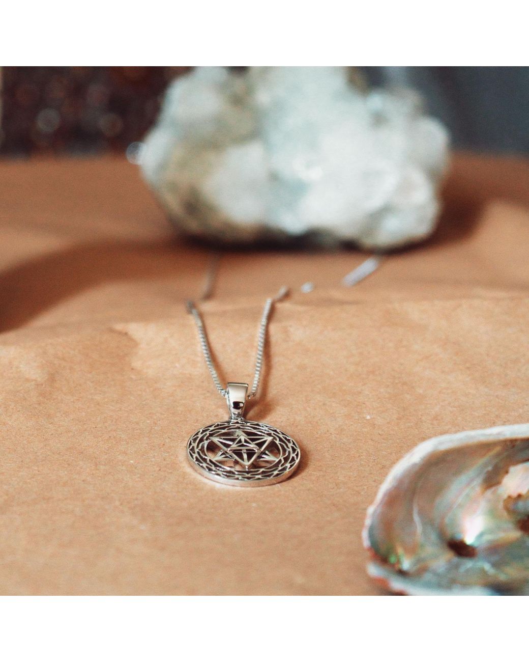 Seven Saints Metallic Merkaba Star Light Body Activation Necklace