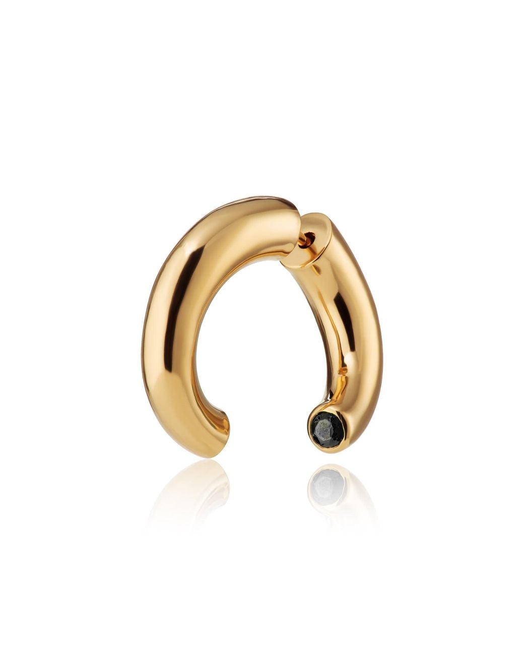 Scream Pretty Metallic Sparkle Single Split Hoop Earring With Stone