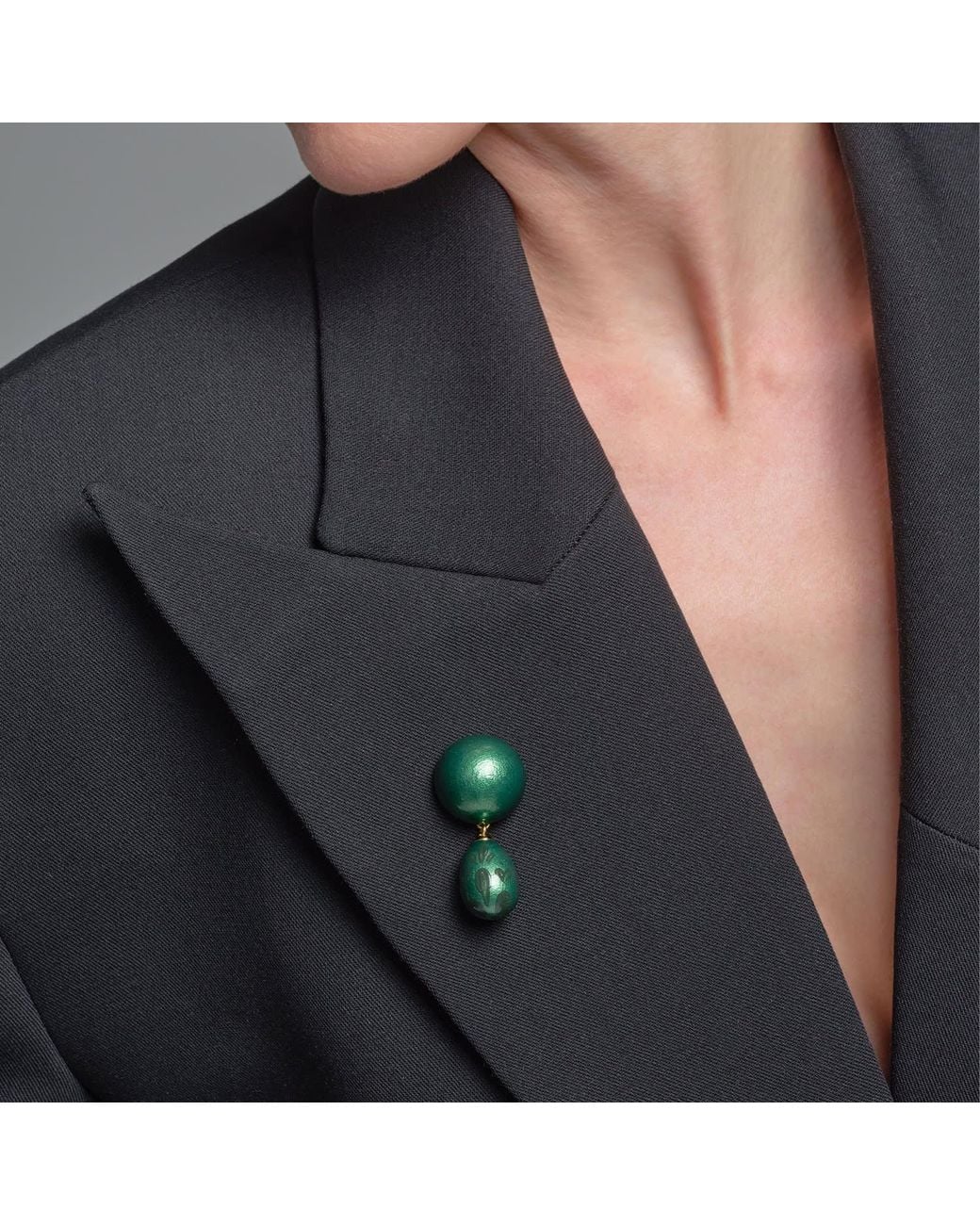Saule Label Green Calista Brooch