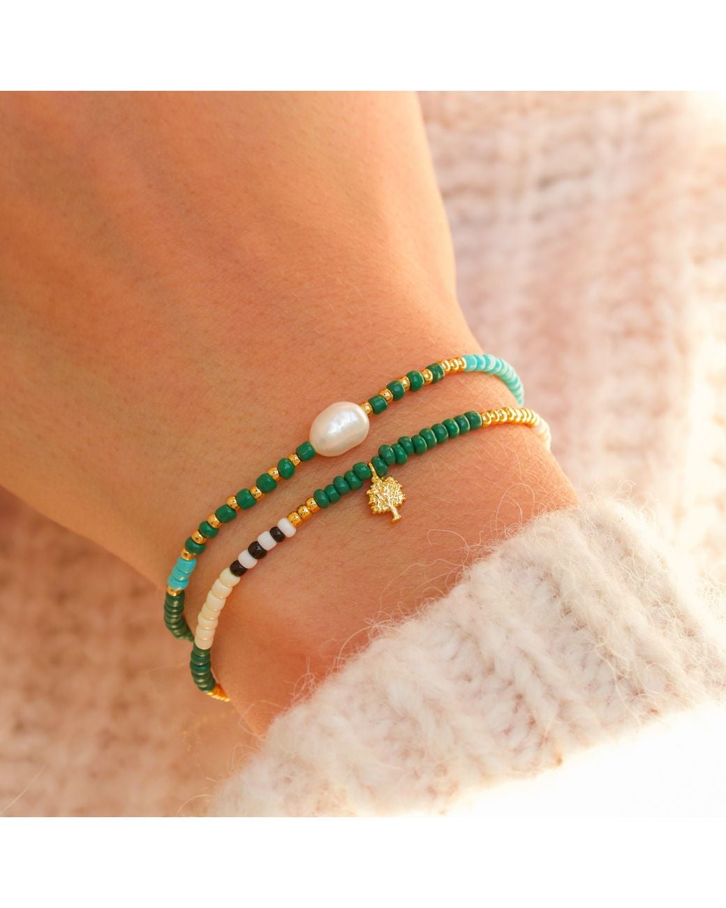 With Love Darling Metallic Acacia Pearl Bracelet