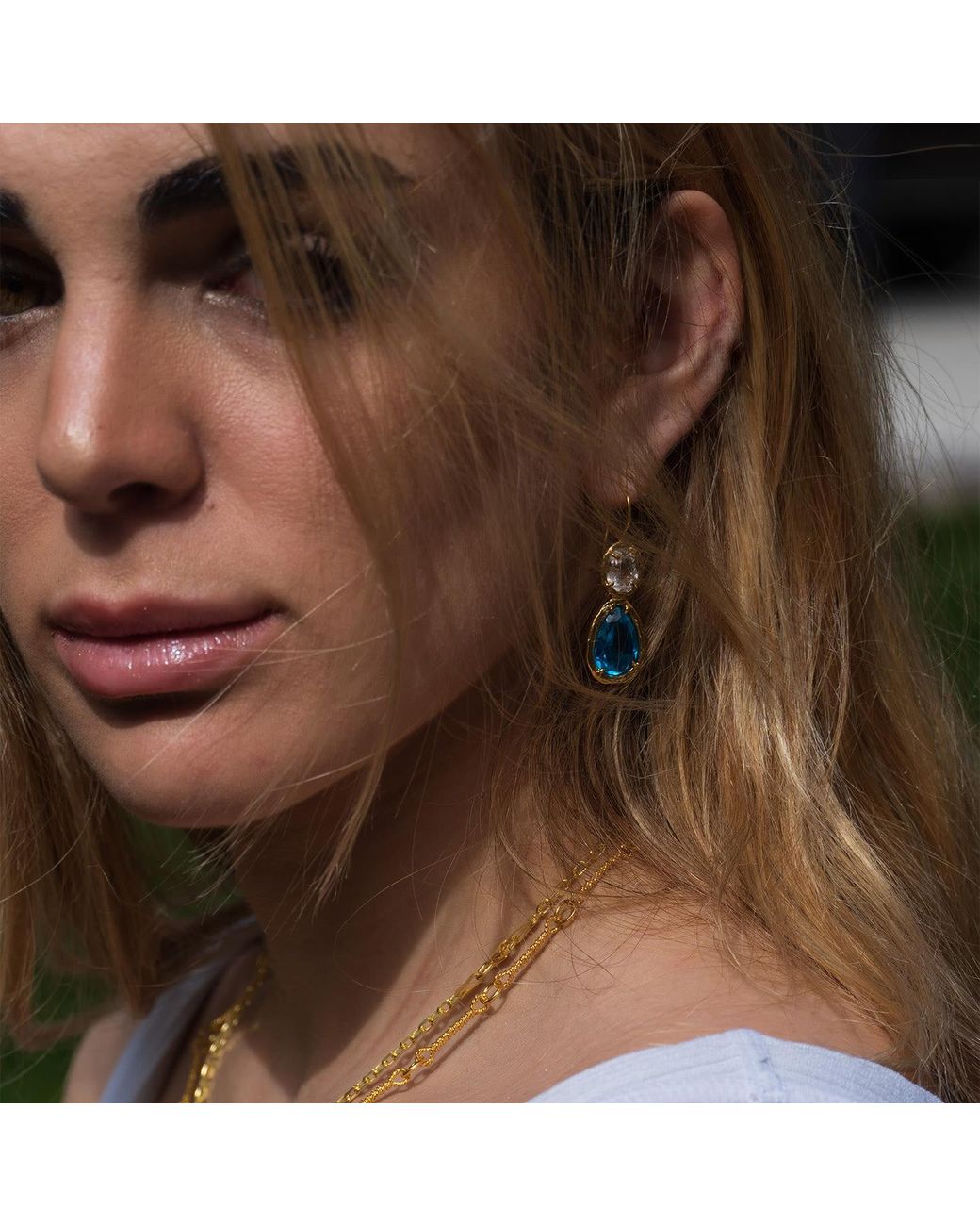 Ece London Blue The Drop Earrings