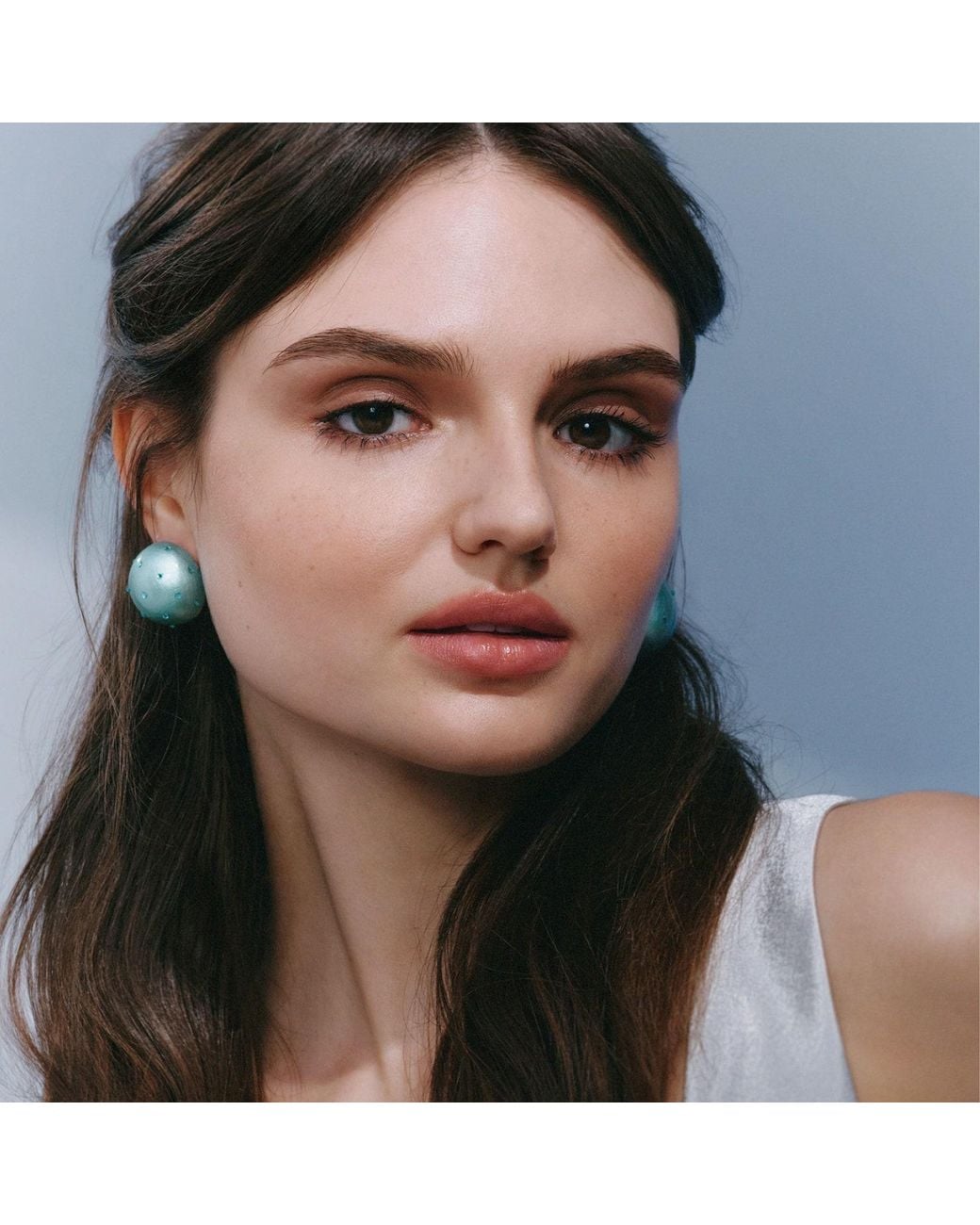 Saule Label Blue Gaia Midi Crystal Earrings