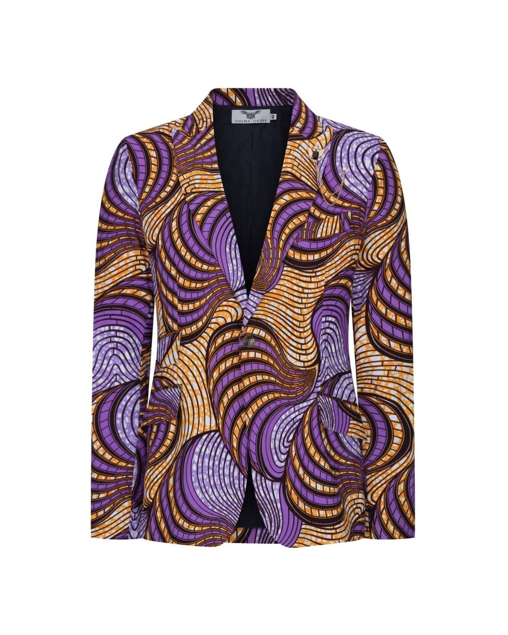 Ohema Ohene Purple Femi Cotton African Print Blazer – Fairground for men