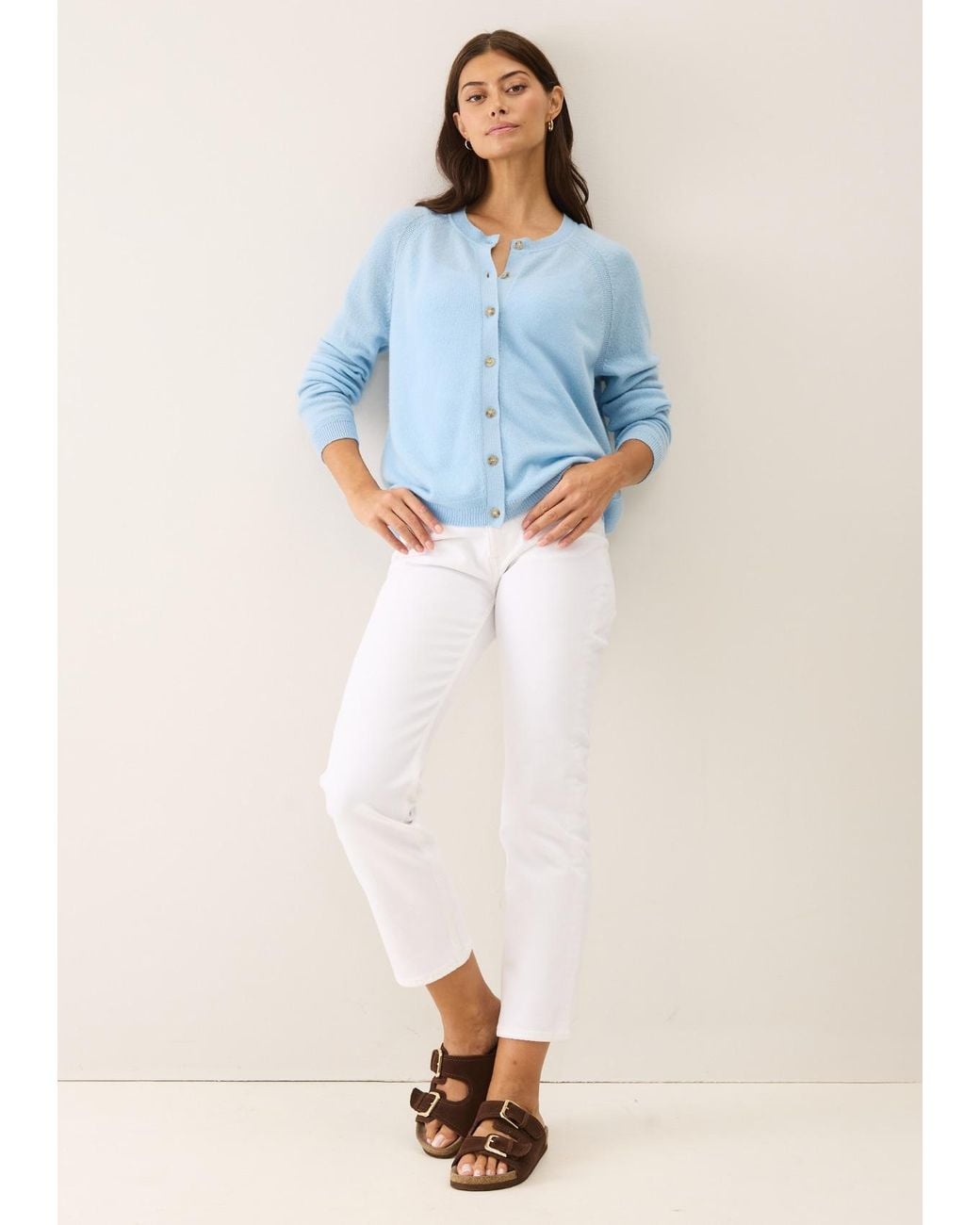 Loop Cashmere Featherweight Cardigan in Blue | Lyst UK