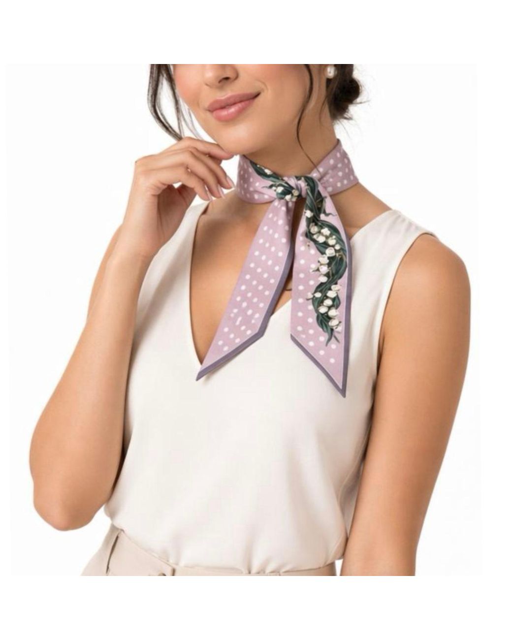 Silk&Soul Pink Lily Of The Valley Twilly