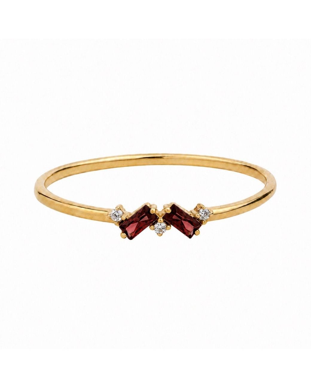 Belinda Jewelz Metallic Garnet Double Baguette Birthstone Ring
