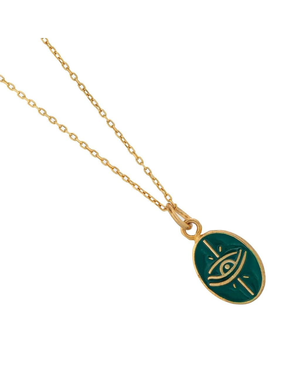 Ebru Jewelry Metallic Enamel Evil Eye Minimalist Protective Necklace