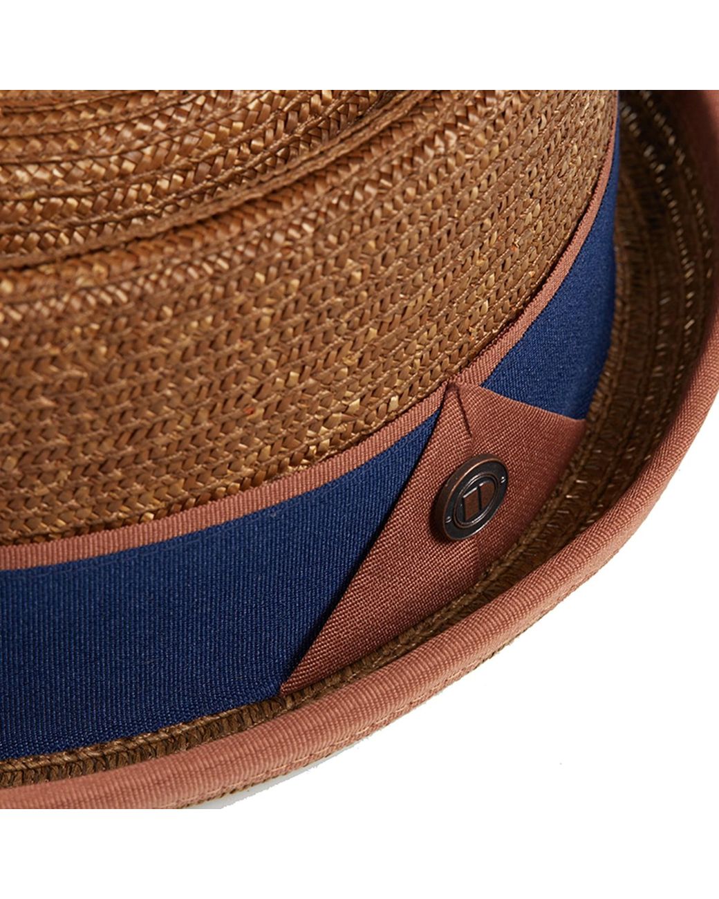 Dasmarca Hats Brown Dasmarca Oscar Summer Telescope Crown Lightweight Wheat Grass Breathable Mod Porkpie Hat for men