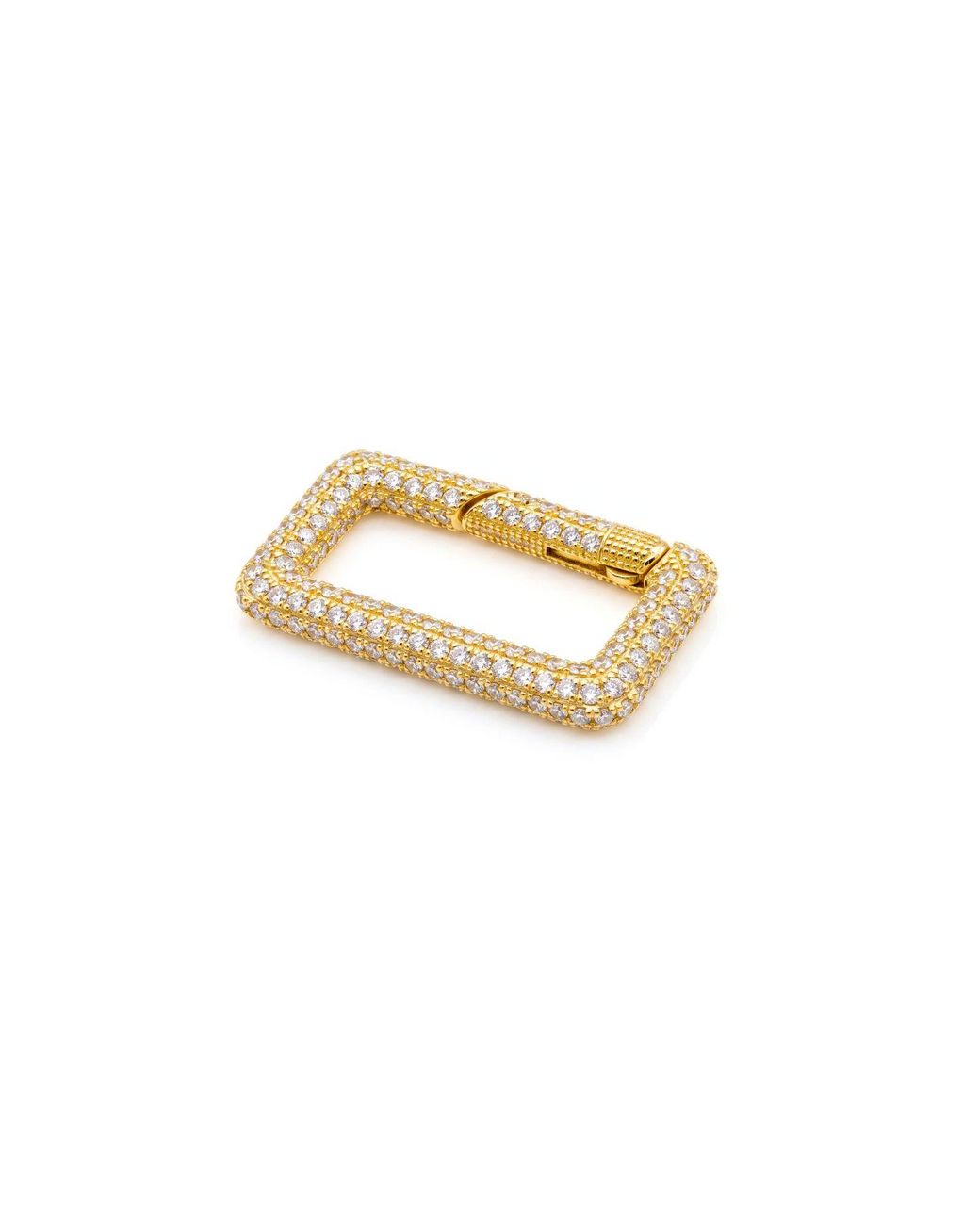 Jaredjamin Metallic Rectangular Pavé Clicker Clasp