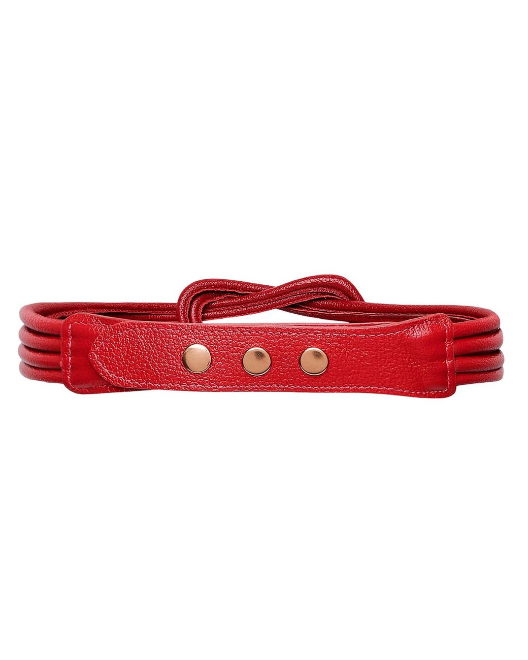 BeltBe Red Knot Leather Belt