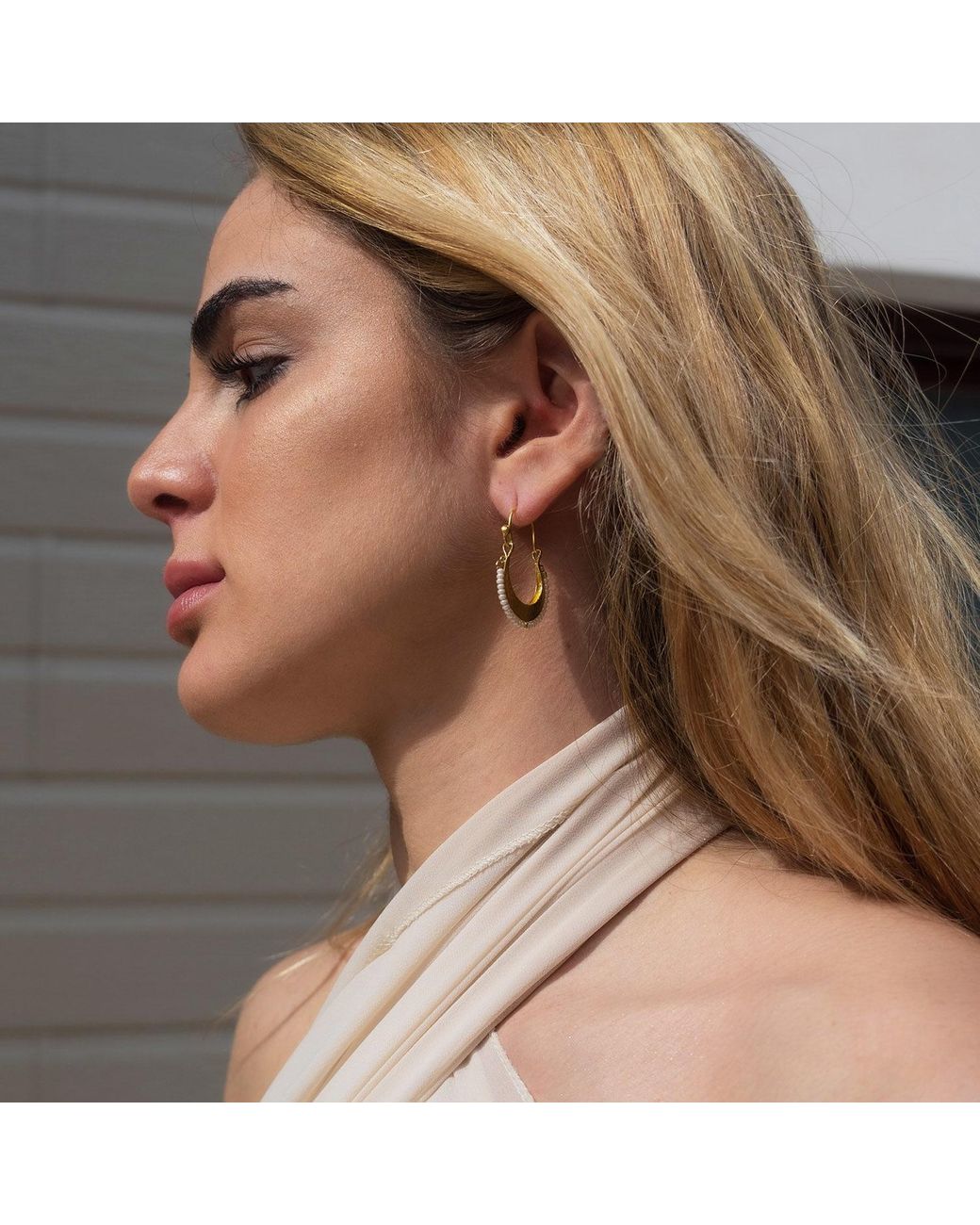 Ece London Metallic The Harmony Pearl Earrings