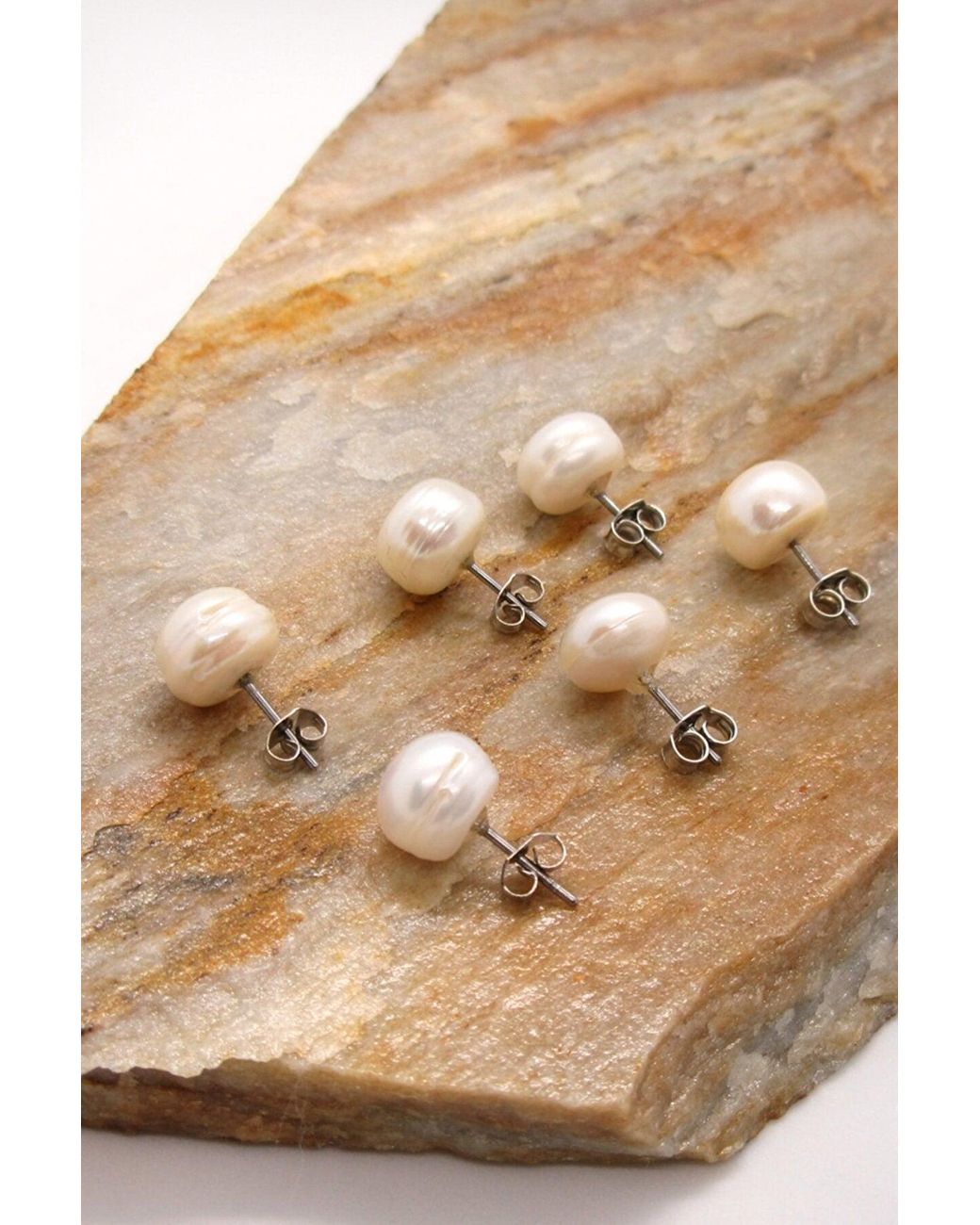 Spero London Multicolor Sterling Silver Natural Freshwater Pearl Stud Earring