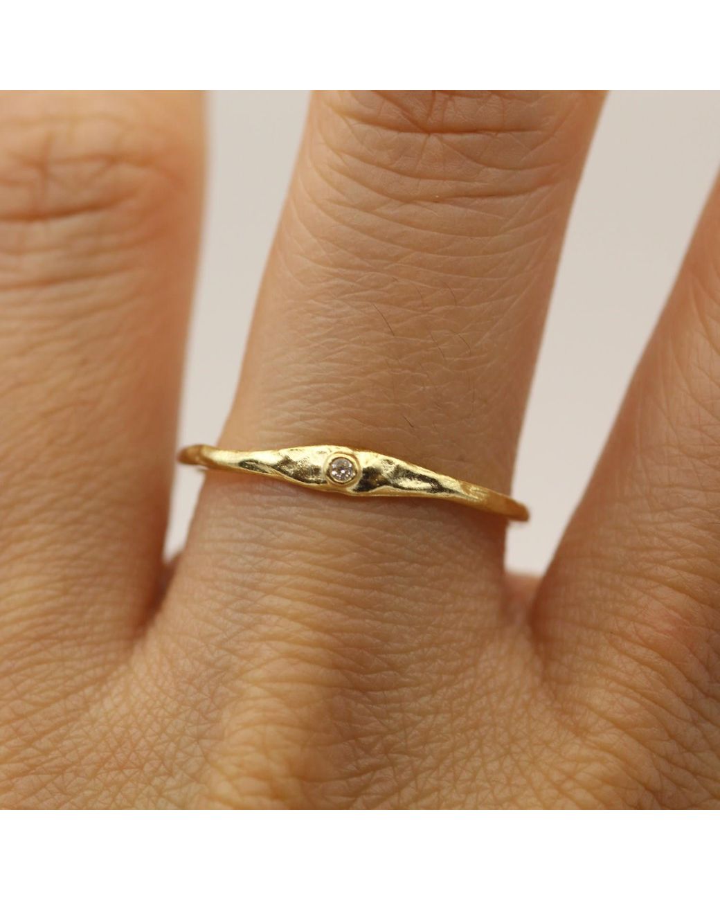 VicStoneNYC Fine Jewelry Yellow Natural Diamond Hammered Textured Ring