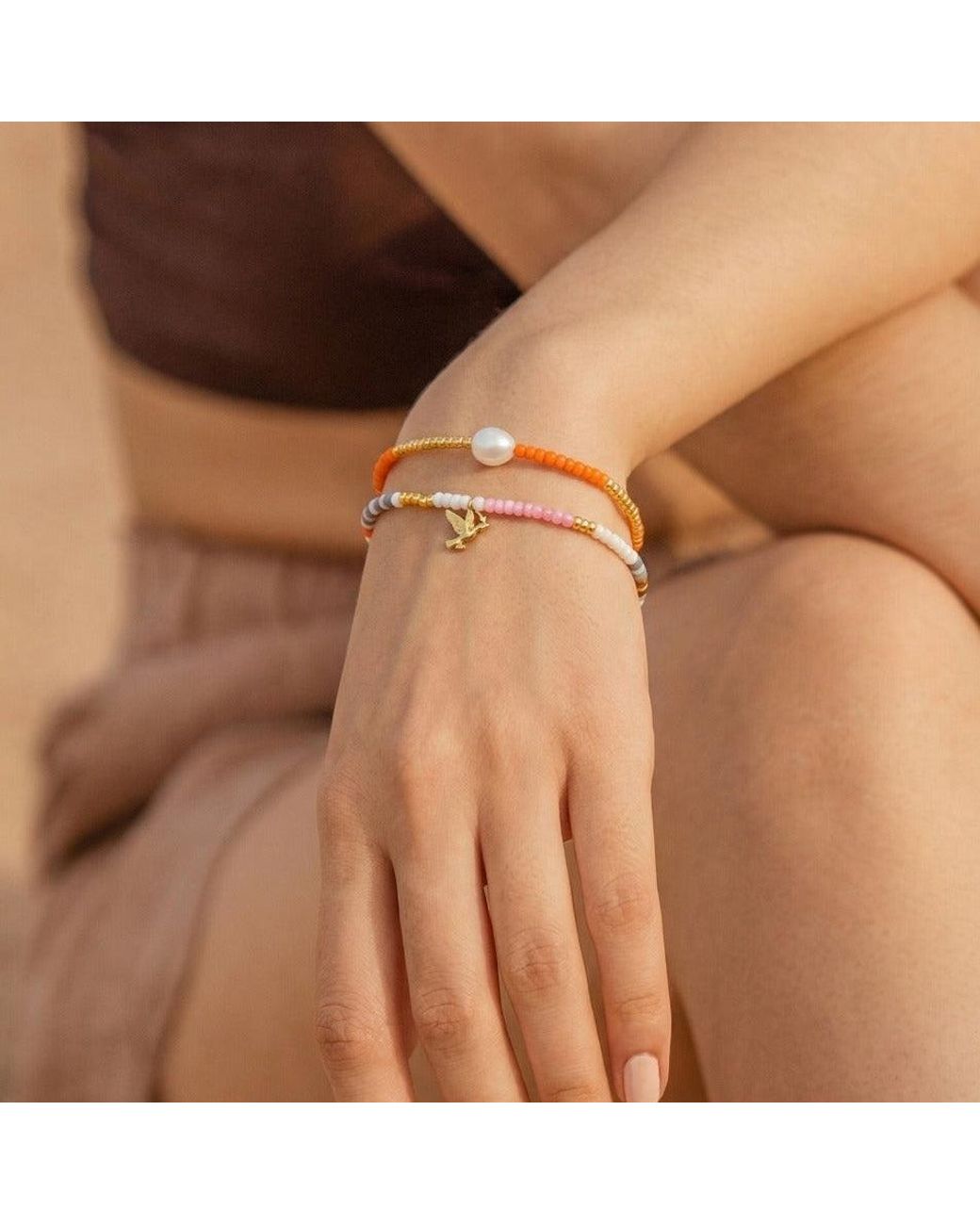 With Love Darling Metallic Sunset Pearl Bracelet