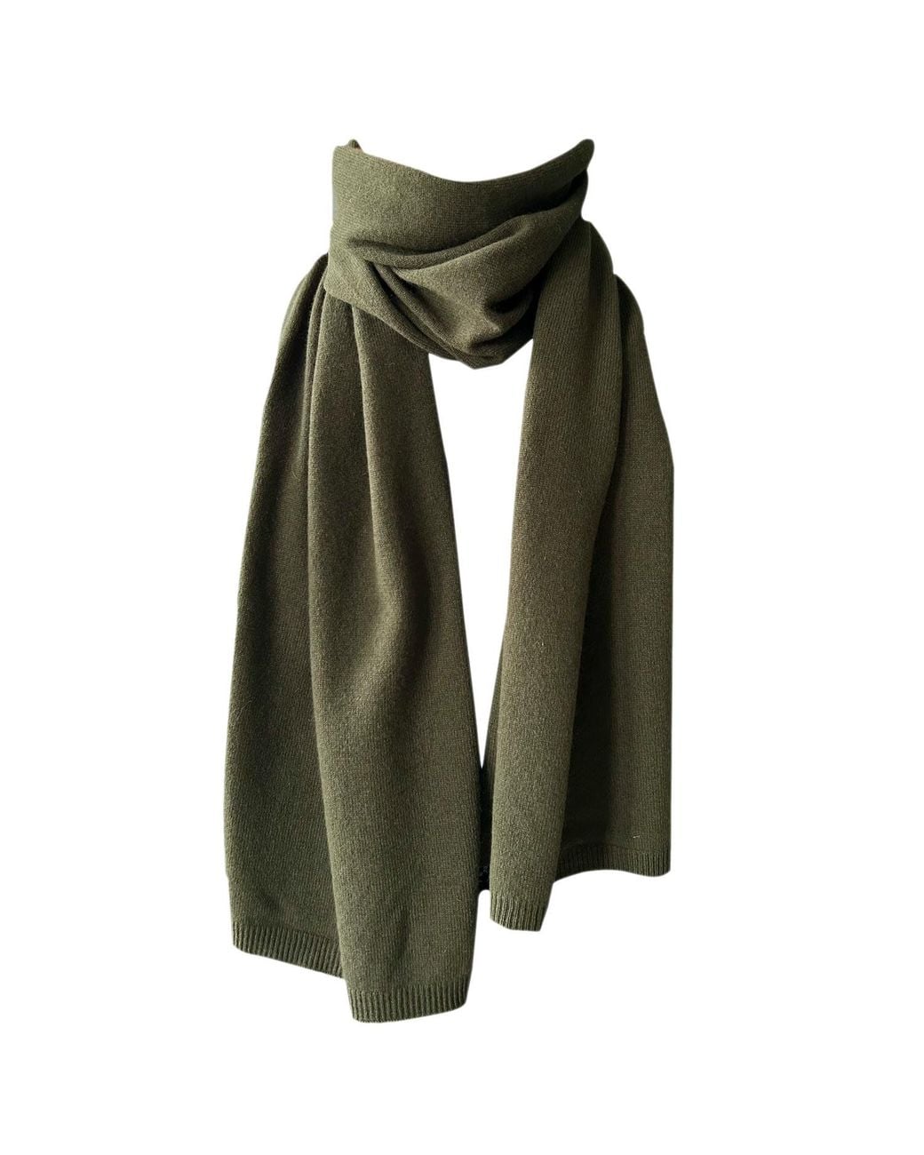 Essien & Emre Green Cashmere Scarf Khaki