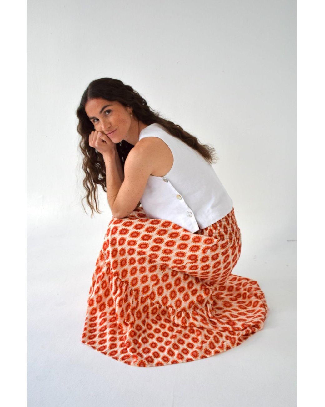 Mind Traveler Orange Indi Skirt