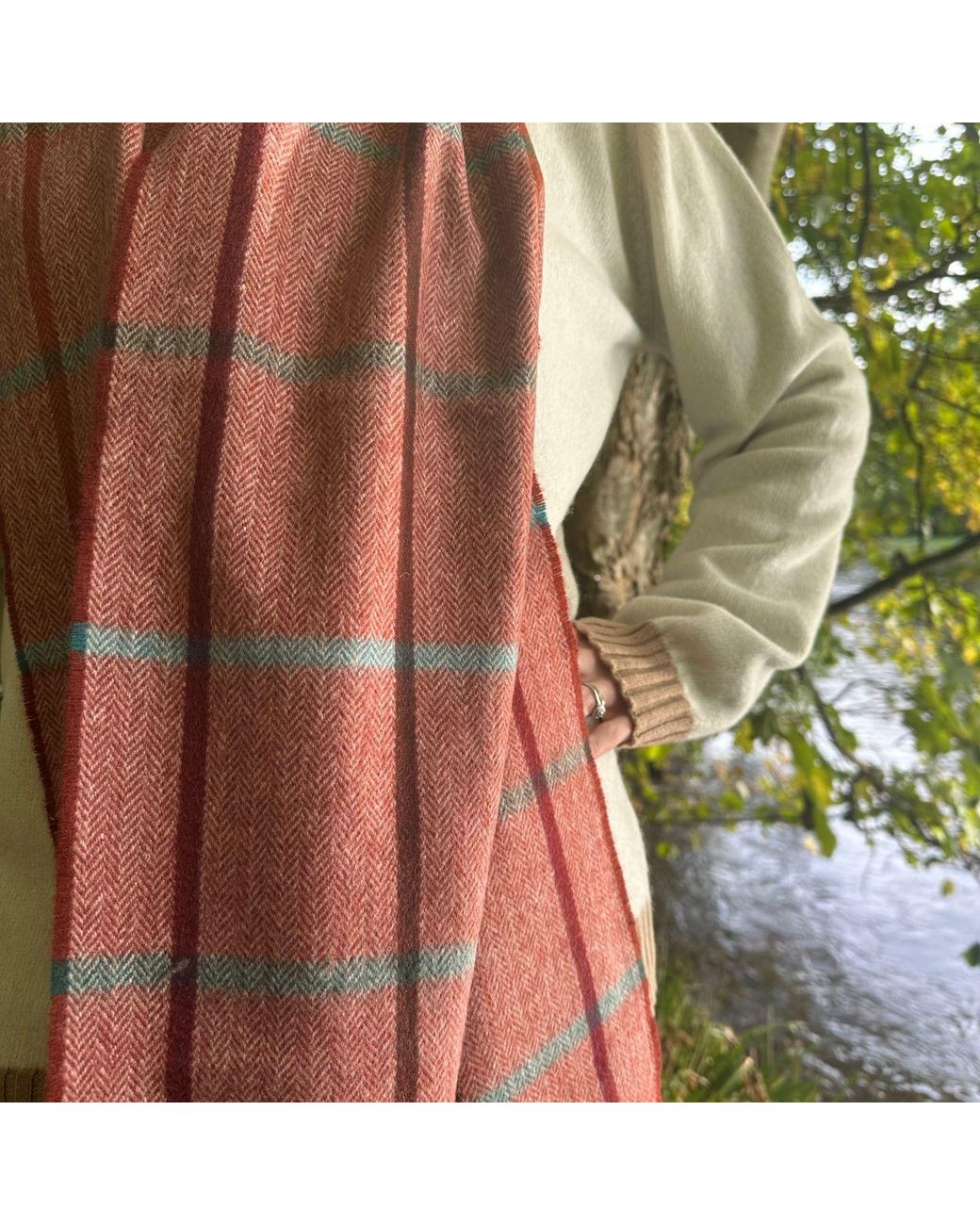 Kinalba Brown Oban Fala Autumn Cashmere Scarf
