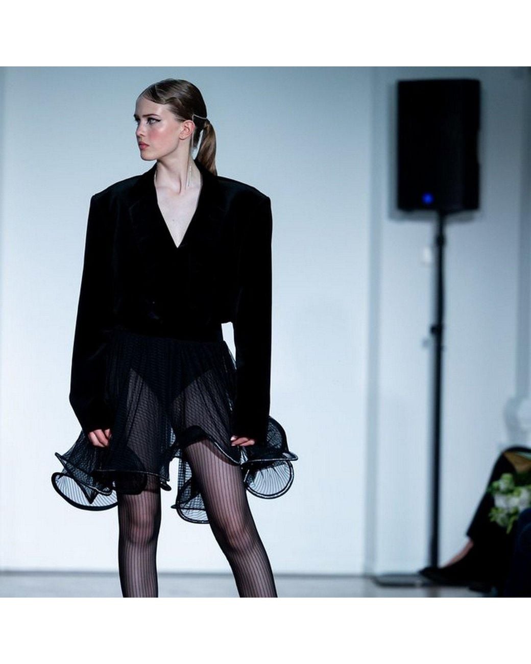 Laura Daili Intriguing Velvet Illusion Dress in Black | Lyst