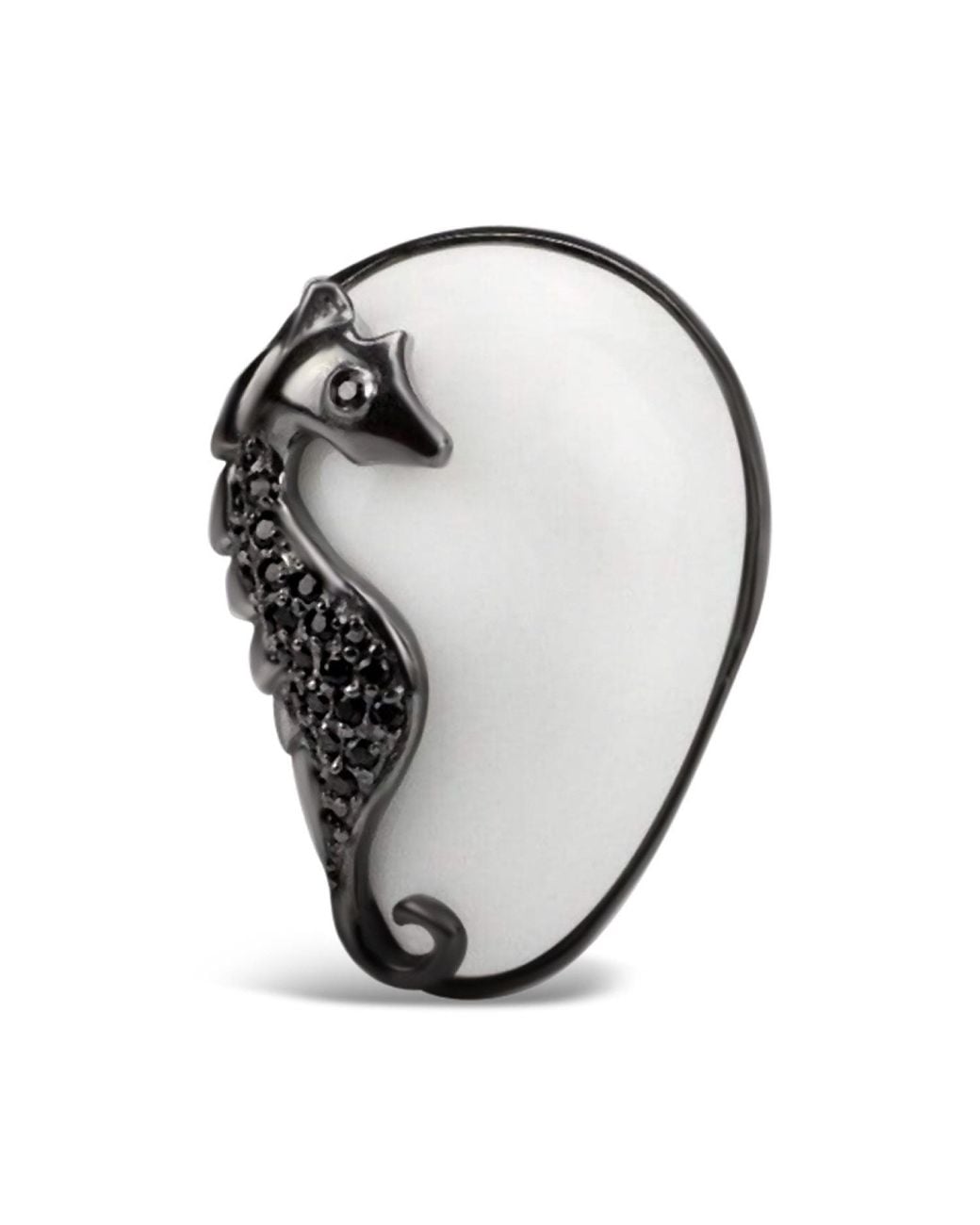 Bellus Domina Metallic Adjustable Seahorse Cocktail Ring