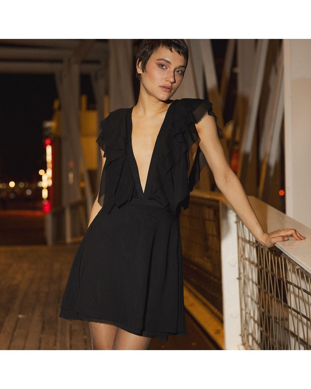 Audrey Vallens Black Miss Av Chiffon Skirt