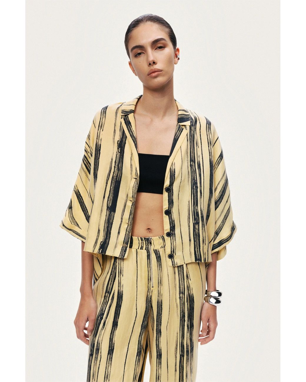 Nocturne Metallic Printed Short Sleeve Shirt