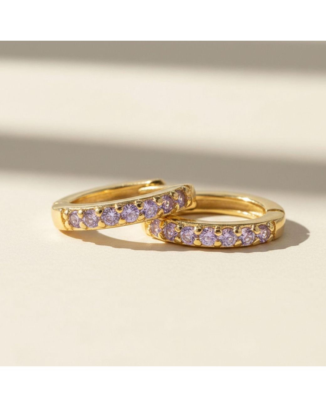 Sophelia Metallic Tourmaline October Birthstone Huggie Plated Hoop Earrings