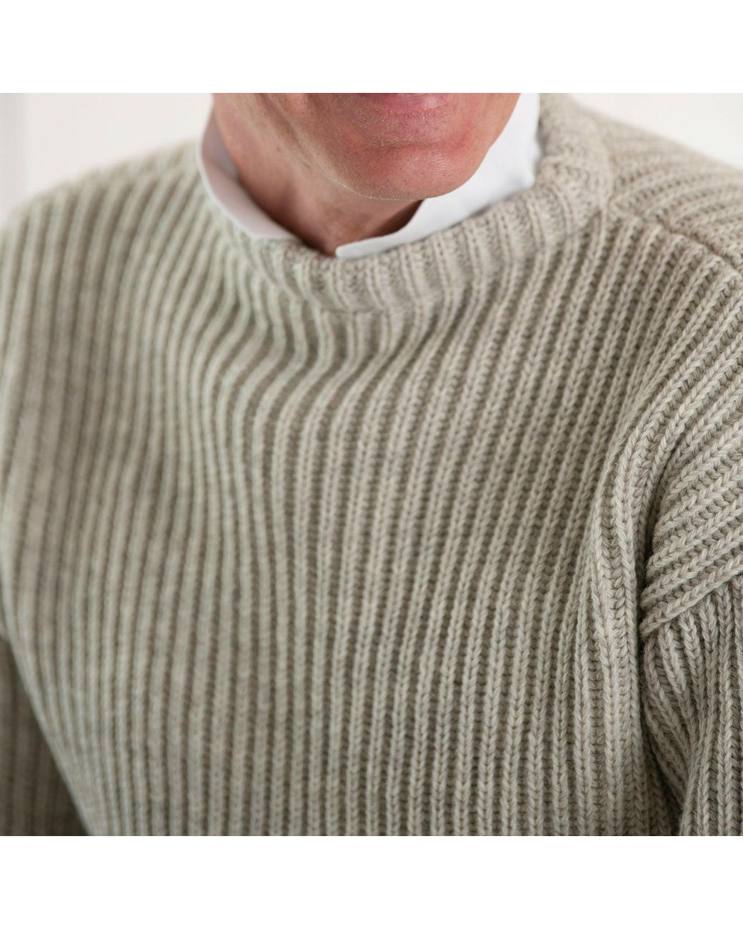 Arthur Beale White Erebus Boat Neck Pullover for men