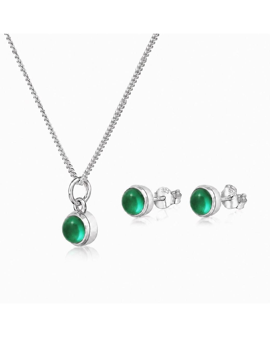The Jewellery Store London White May Birthstone Jewellery Set With Emerald