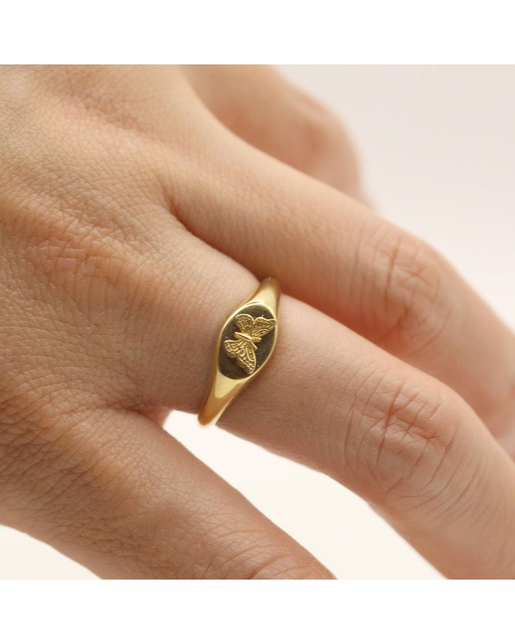 VicStoneNYC Fine Jewelry Metallic Vermeil Butterfly Signet Ring