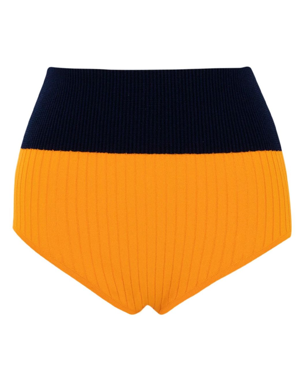 Peraluna Orange Dora Rib Knit Shorts