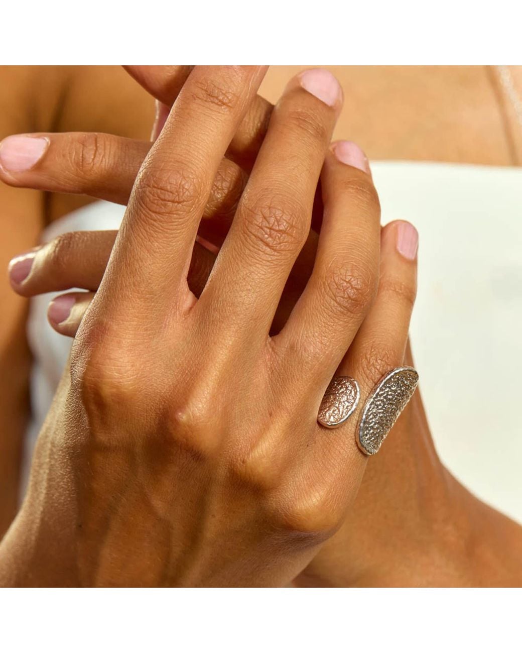 Lucy Quartermaine White Open Hula Ring
