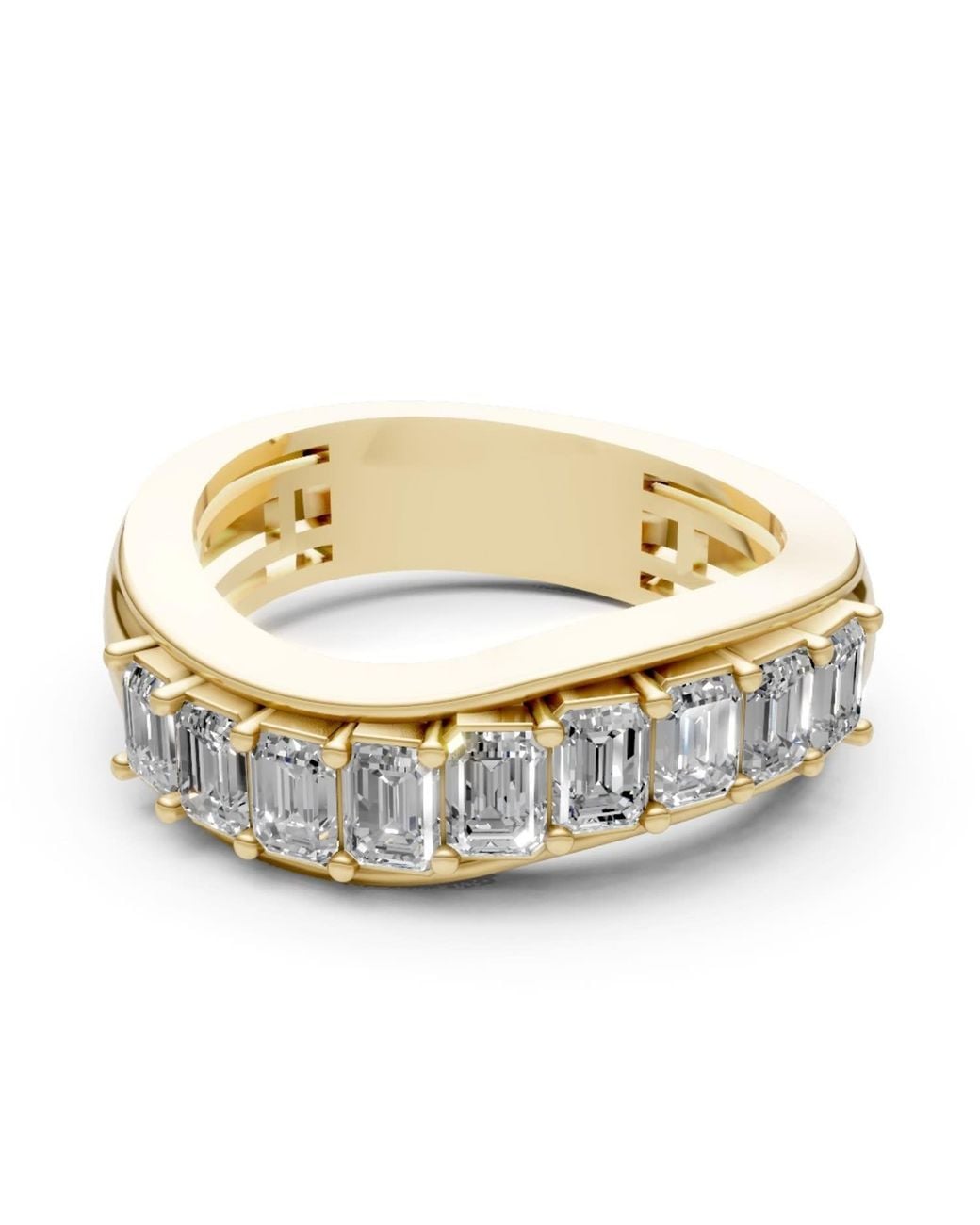 Artisan Metallic 14K Emerald Cut Diamond Eternity Band