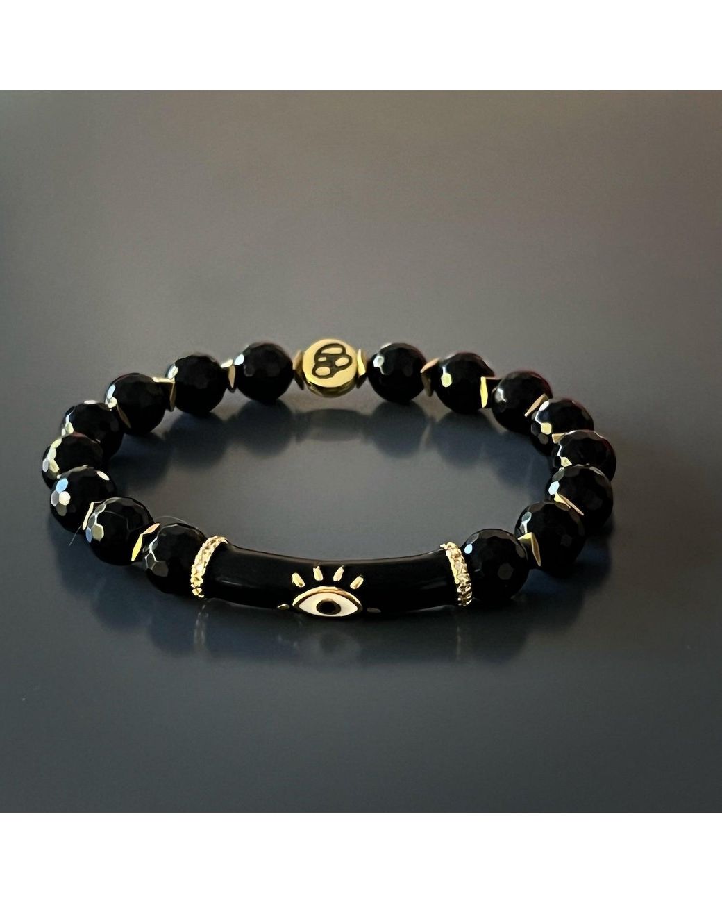 Ebru Jewelry Black Onyx Evil Eye Protection Bracelet