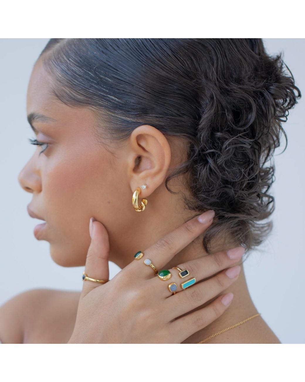 Arctic Fox & Co. Metallic Amara Half Twist Hoop Earrings