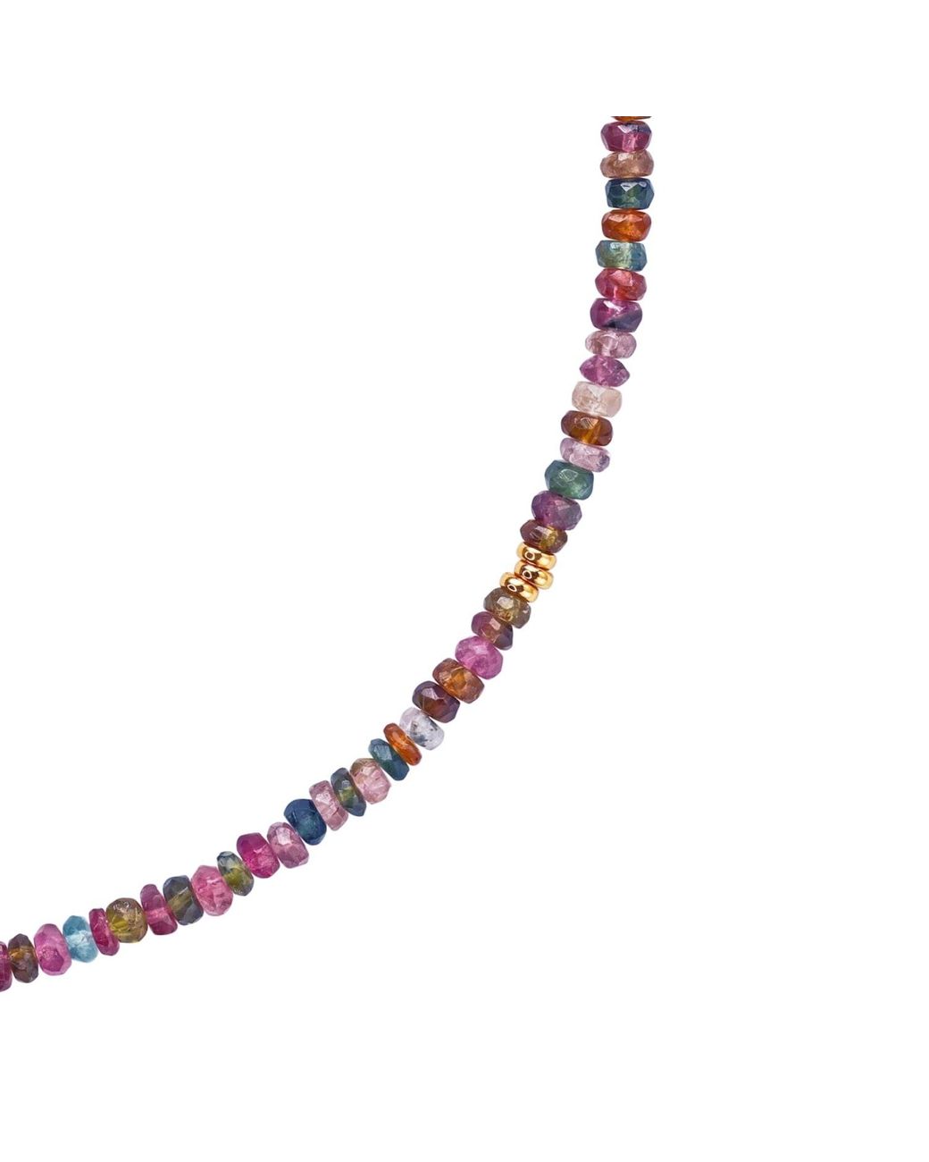 Bombyx House Metallic Birthstone October Tourmaline Bead Necklace
