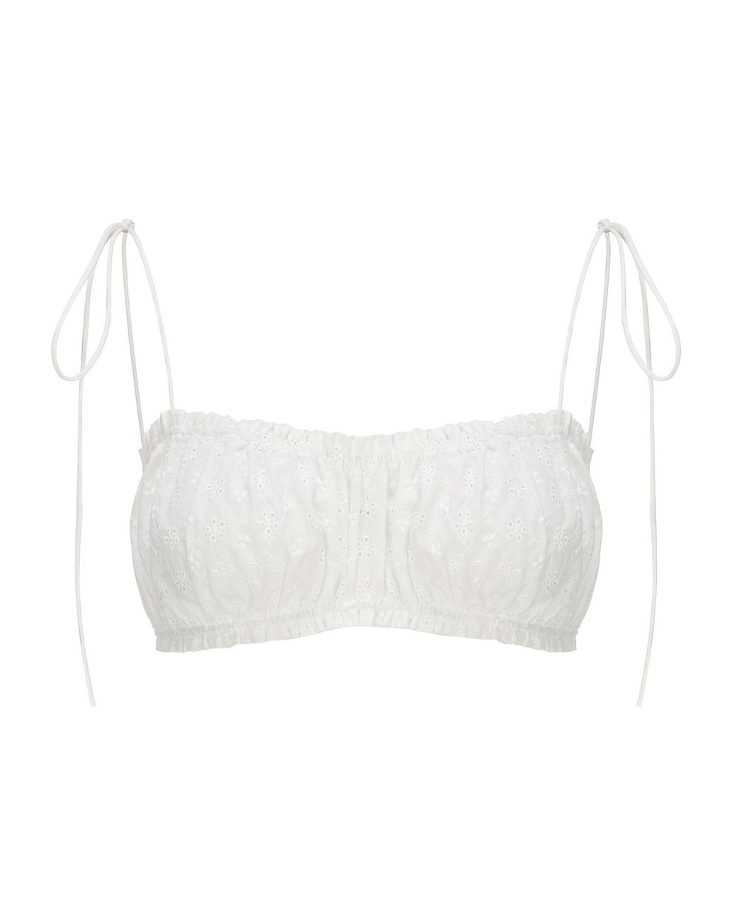 NUAJE NUAJE White Shirred Bralette