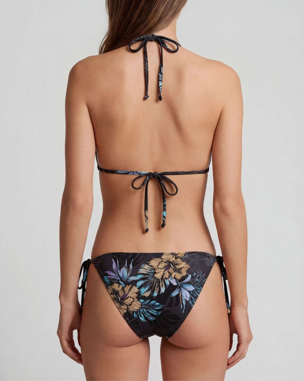 Lords of Harlech Blue Flavia Exotic Floral Bikini Top