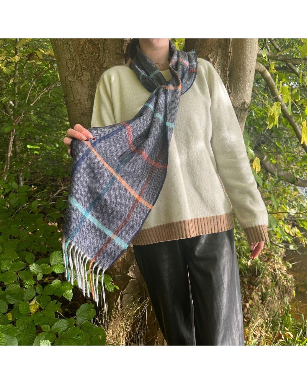 Kinalba Blue Oban Fala Cashmere Scarf
