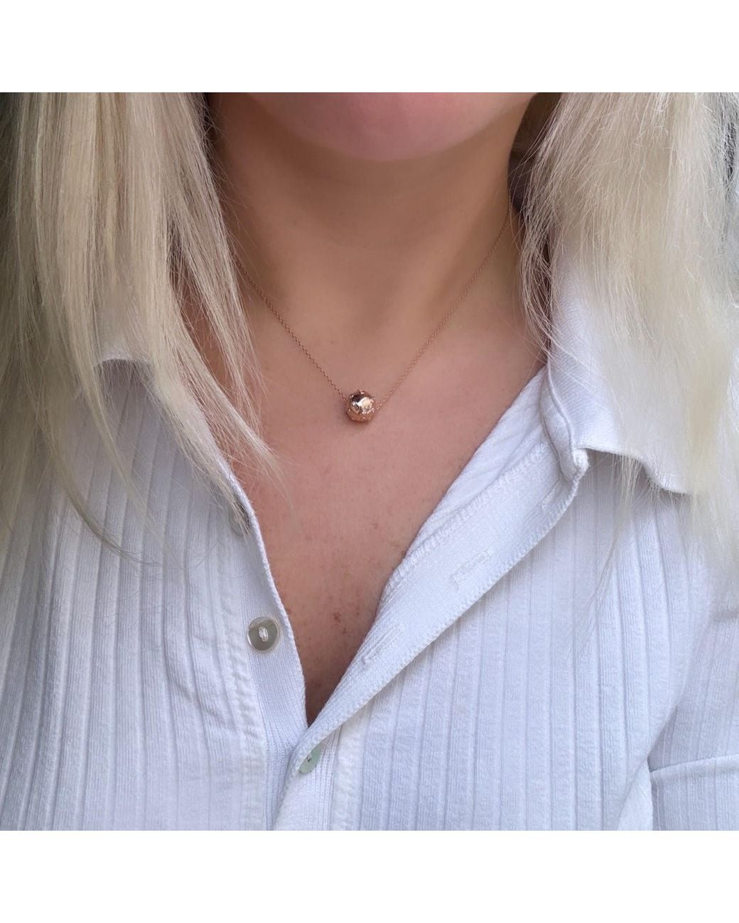 Ecce | Artisan Diamonds Metallic 14K Soul Beads Diamond Chain Necklace