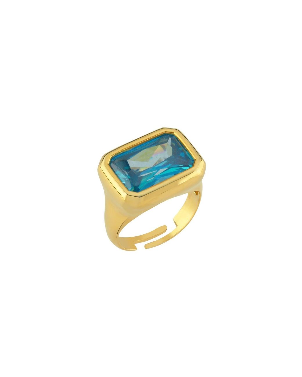 LINYA JEWELLERY Blue Nova Large Crystal Stone Ring