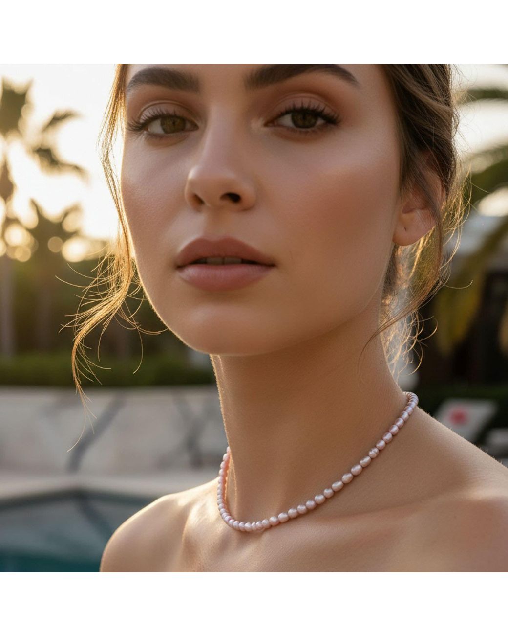 Seven Saints Metallic Blush Freshwater Baroque Pearl Choker, Rhodium