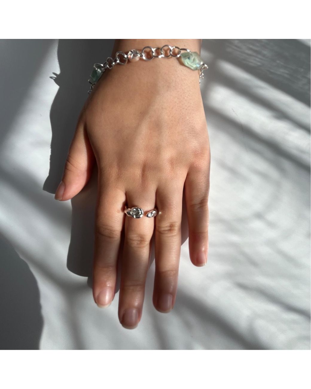 Bio-Trimmings Metallic Onnes Sculpted Cubic Zirconia Ring