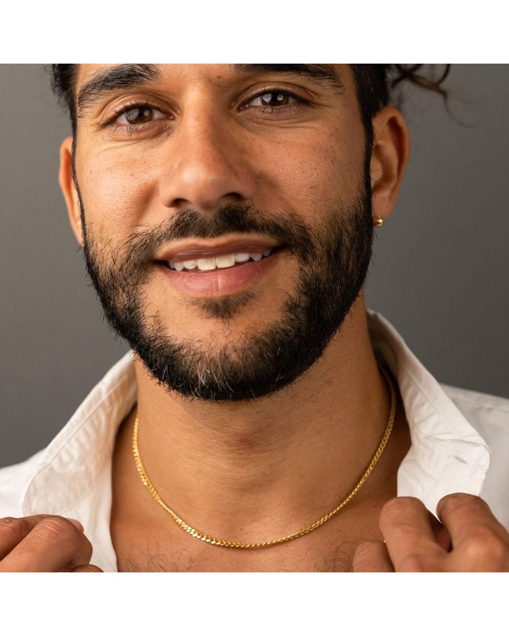 Frenvyrn Metallic Mars 18K Vermeil Cuban Chain Necklace With Dog Bone for men
