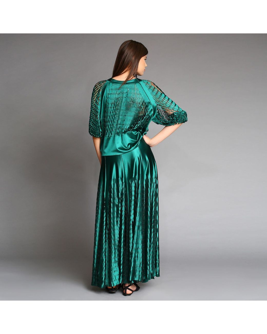Silvia Serban Green Laser Cut Blouse