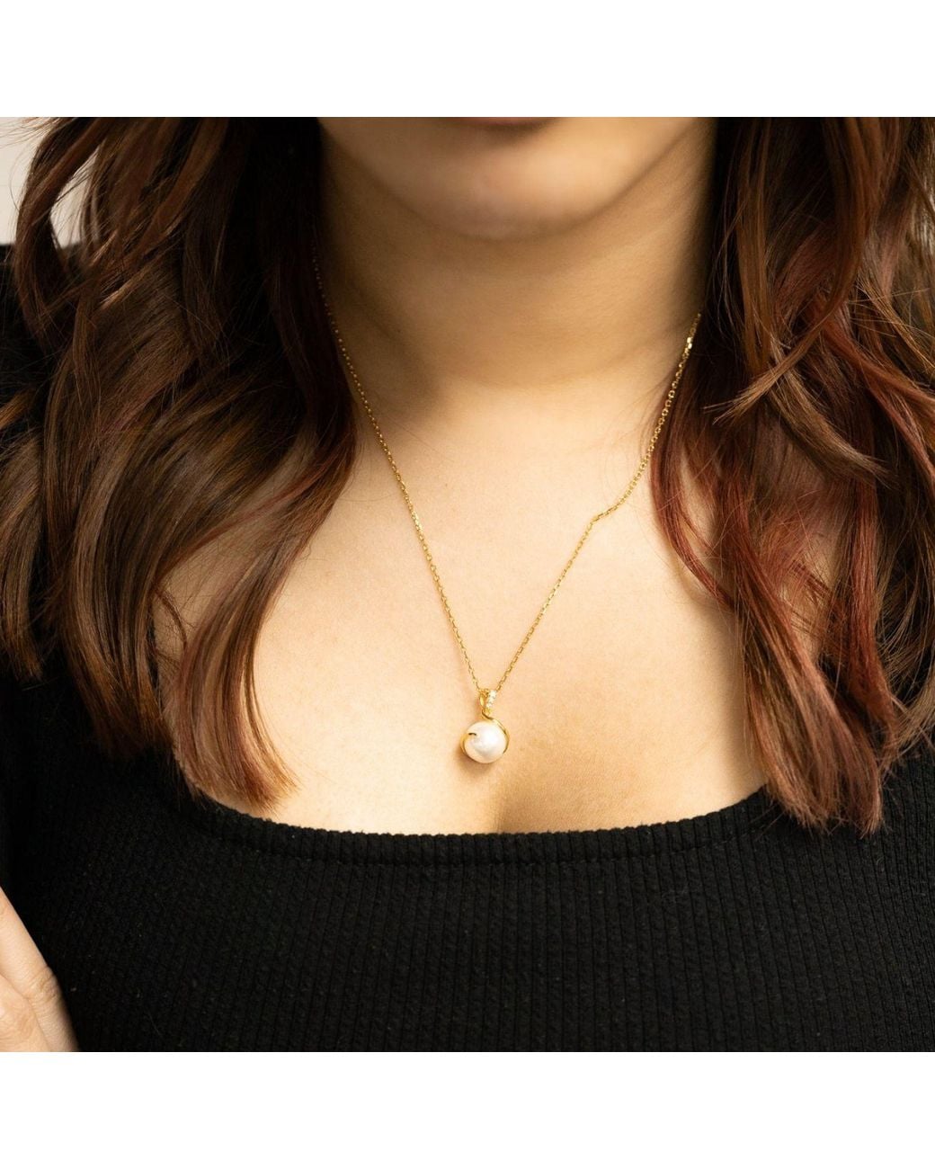 Belinda Jewelz Metallic Lizbeth Pearl Wrap Pendant Necklace