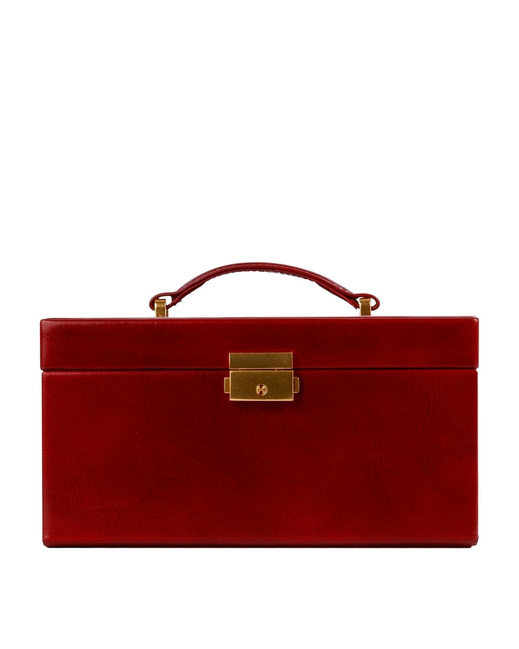 Time Resistance Red Leather Jewelry Box For