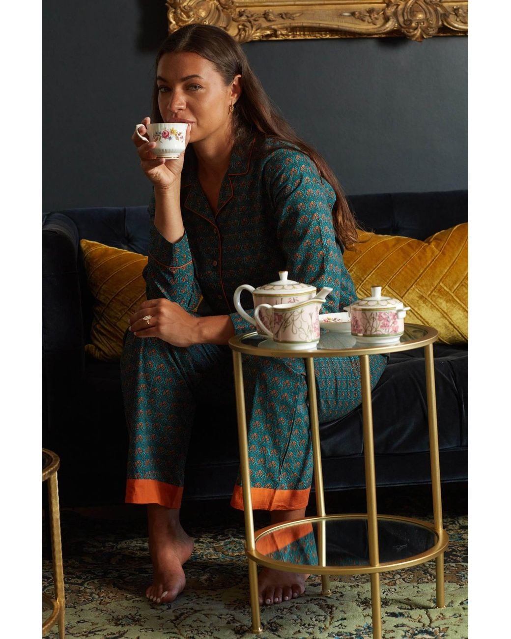 Inara Green Cinnamon Dusk Cotton Pyjamas