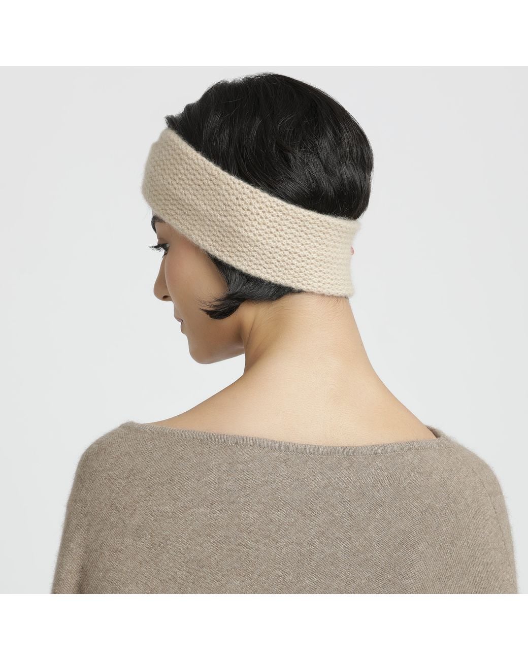 Pink Maharani Natural Neutrals Knitted Bow Headband – Ivory