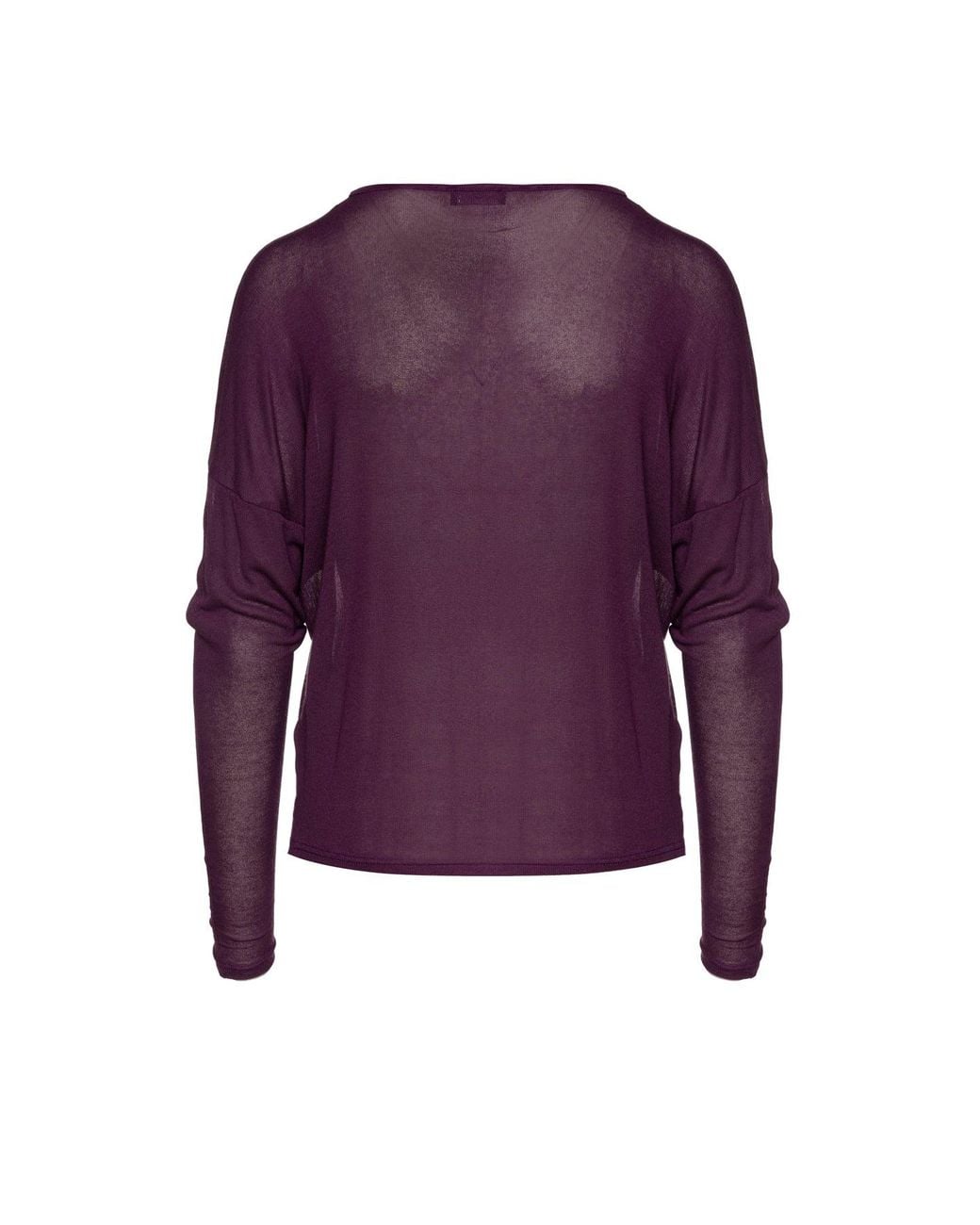 Conquista Purple Mauve Batwing Top With Faux Leather Detail