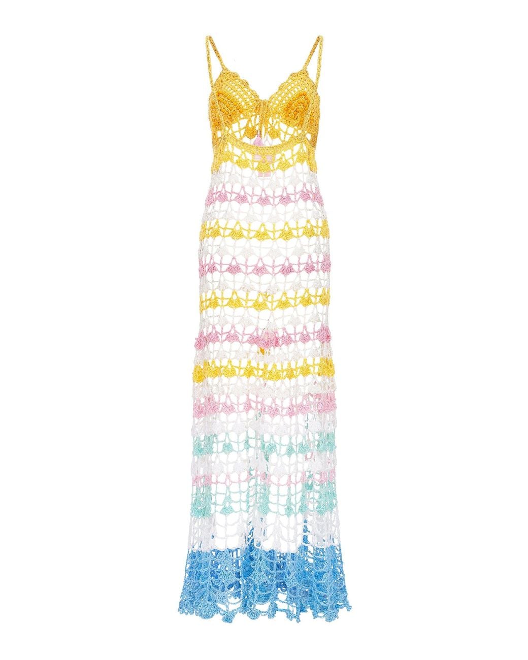 Andreeva White Flower Handmade Maxi Crochet Dress